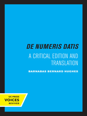 cover image of Jordanus de Nemore, de Numeris Datis